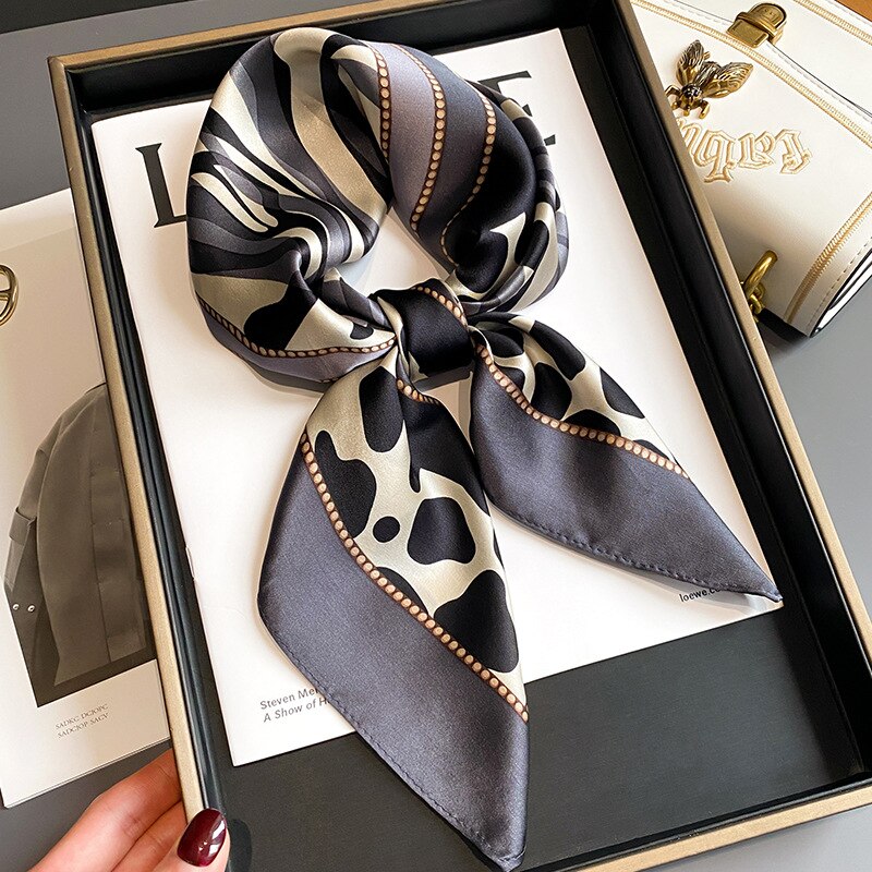 100% Silk Zebra Square Scarf Shawl for Women  | SILKNN