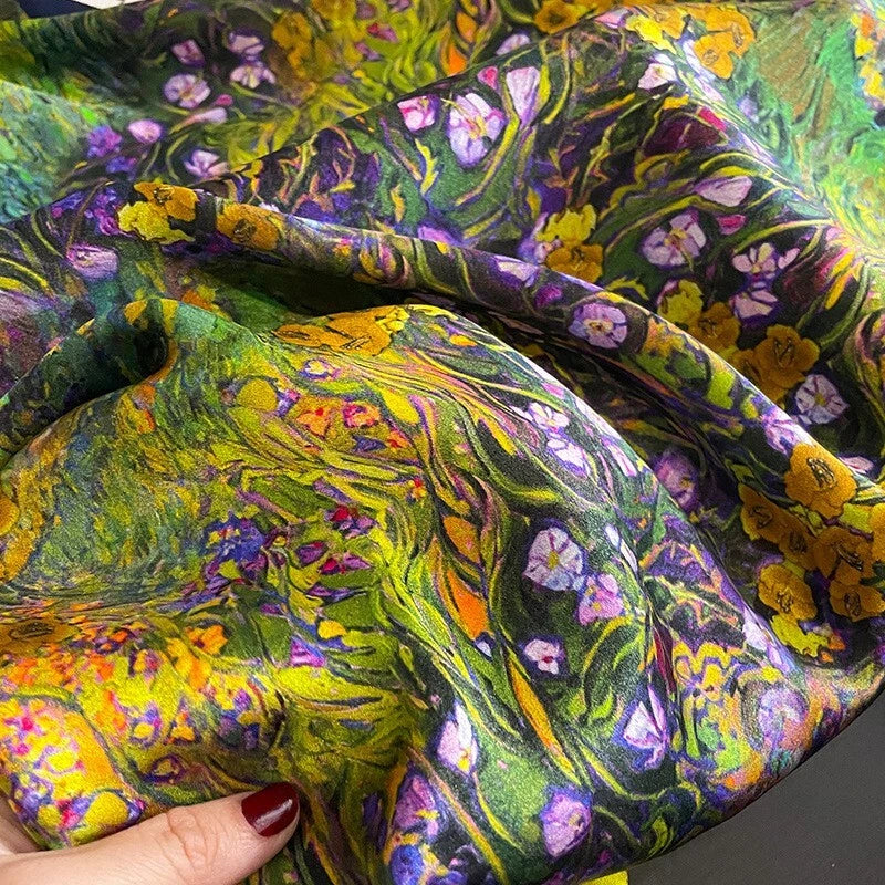 100% Silk 27" Square Scarf • Floral Women Neckerchief Bandana | SILKNN